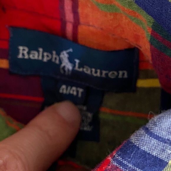 RALPH LAUREN button down Madras plaid size 4 🍰 - Picture 4 of 6
